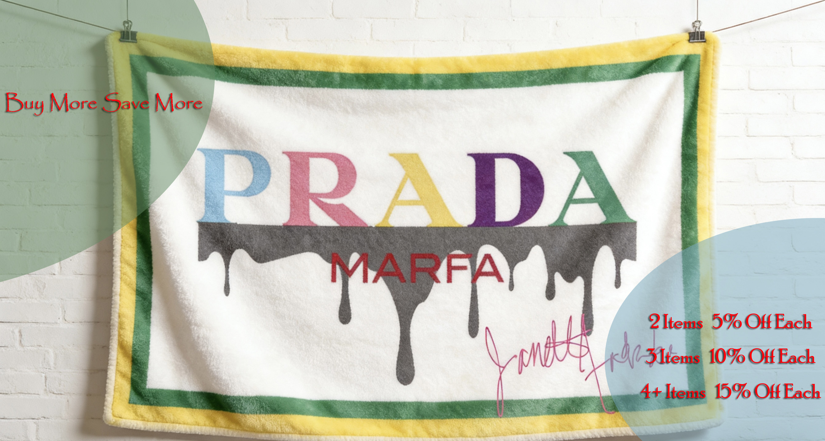 Prada Flannel Throw Blankets